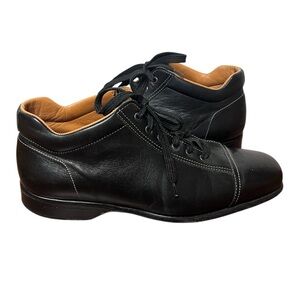 ARTIOLI Black Leather Shoes Star Lace Up Oxford Contrast Stitching Mens Size 7.5